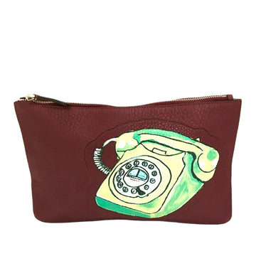 FENDI Telephone Leather Clutch Clutch Bag