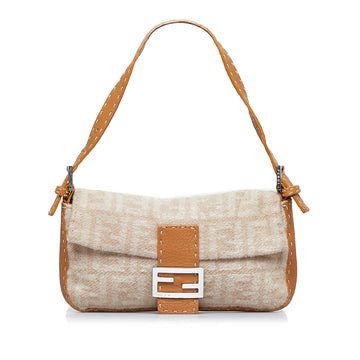 FENDI Zucca Selleria Wool Baguette