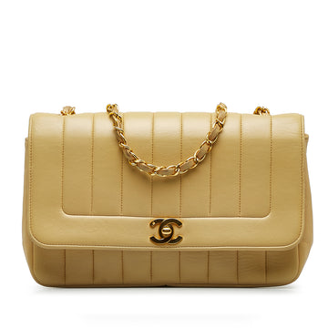 CHANEL Lambskin Vertical Border Flap Crossbody Bag