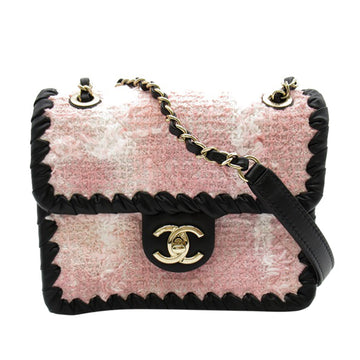 CHANEL Mini Braided Classic Tweed Single Flap Bag