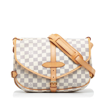 LOUIS VUITTON Damier Azur Saumur Crossbody Bag