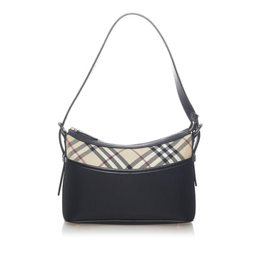 Burberry Nova Check Leather Shoulder Bag