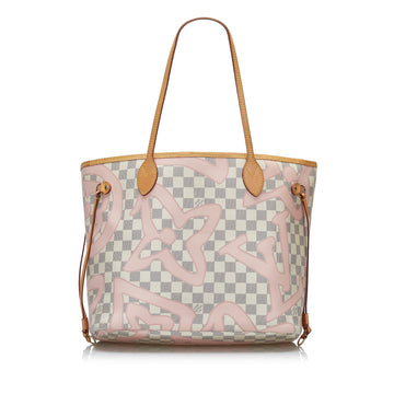 LOUIS VUITTON Damier Azur Tahitienne Neverfull MM Tote Bag