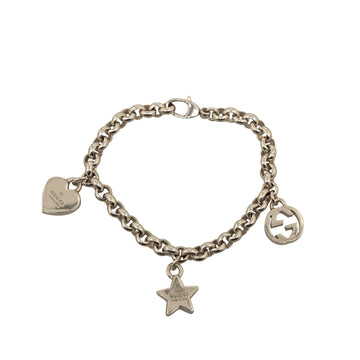 GUCCI Silver Interlocking G Star Charm Bracelet Costume Bracelet