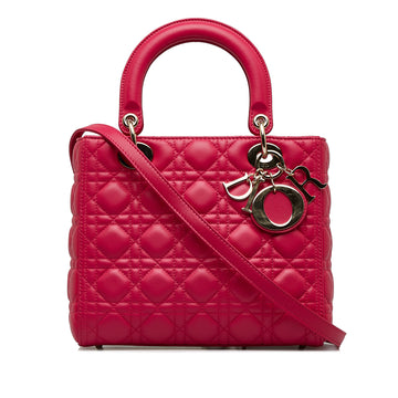 DIORMedium Lambskin Cannage Lady  Satchel