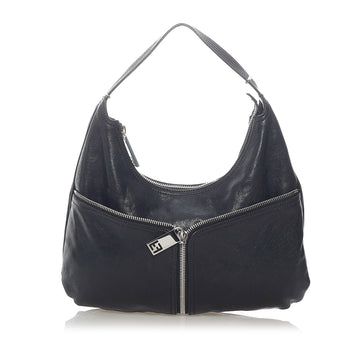 Fendi Unzipped Leather Hobo Bag