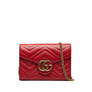 GUCCI GG Marmont Wallet on Chain Crossbody Bag