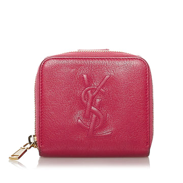 YSL Leather Zip Around Small Wallet Small Wallets