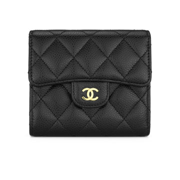 Chanel Quilted Classic Small Flap Wallet Black Caviar Gold Hardware 2019