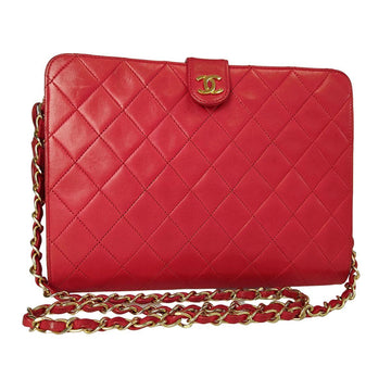 CHANEL 80s shoulder bag in matelasse red leather