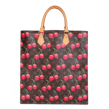 Louis Vuitton Cherries Brown Monogram Coated Canvas Murakami Sac Plat Tote