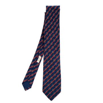 HERMES Navy Bleu Cravat In Silk