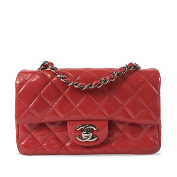 CHANEL Mini Classic Patent Rectangular Single Flap Crossbody Bag