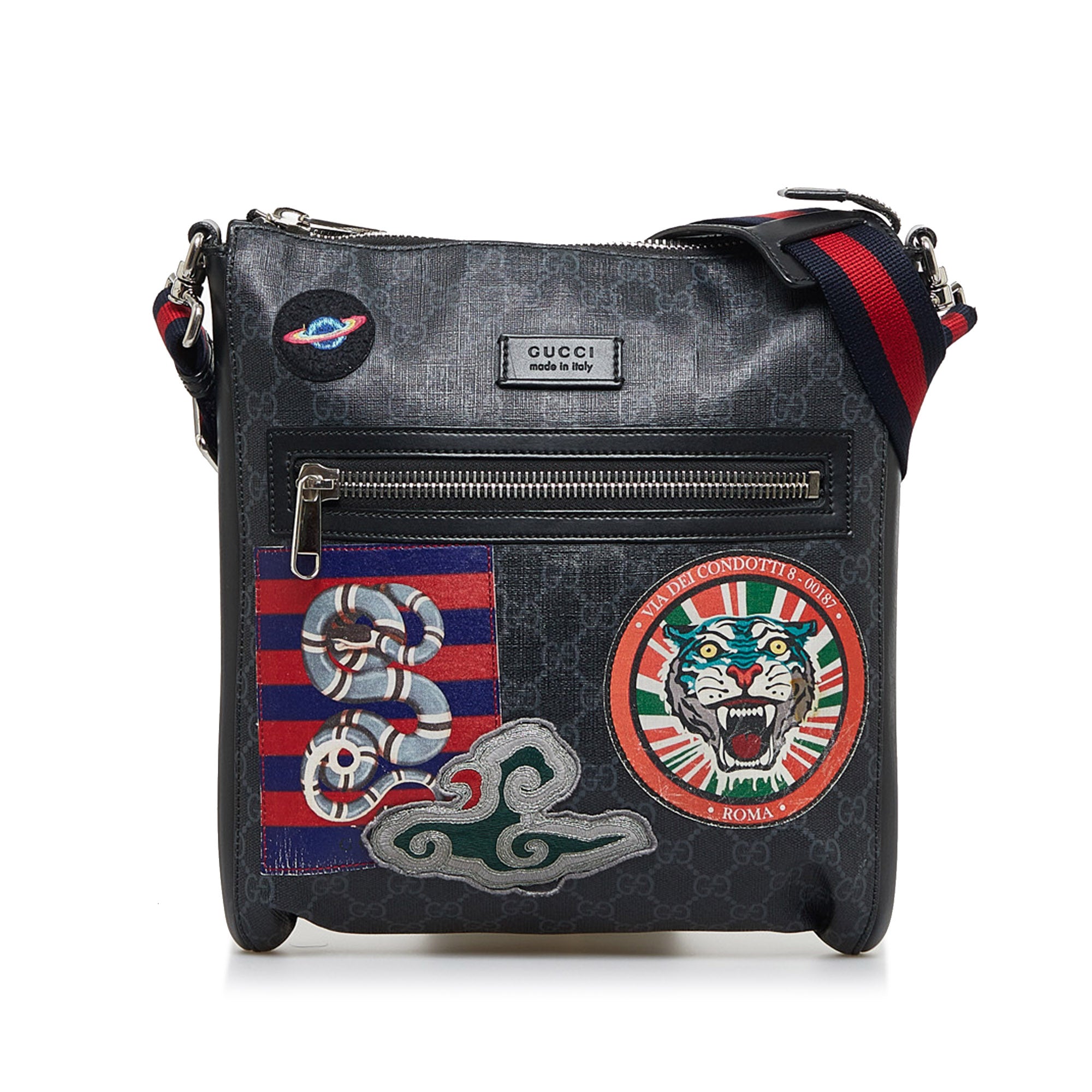 GUCCI GG Supreme Night Courier Crossbody Bag