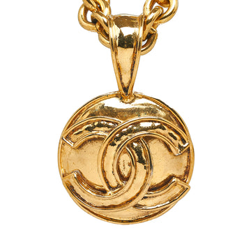 CHANEL CC Round Pendant Necklace Costume Necklace