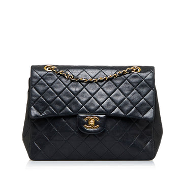 CHANEL Medium Tall Classic Lambskin Double Flap Shoulder Bag