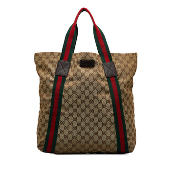 GUCCI GG Canvas Web Tote Tote Bag