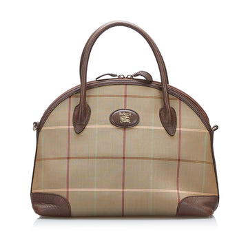 Burberry Plaid Canvas Satchel