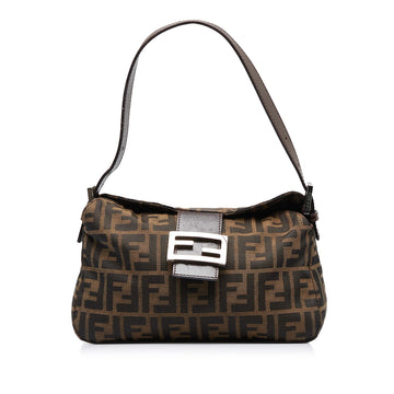 FENDI Zucca Double Flap Canvas Baguette