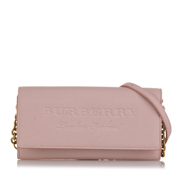 BURBERRY Leather Wallet on Chain Crossbody Bag