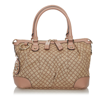 Gucci Diamante Sukey Canvas Satchel