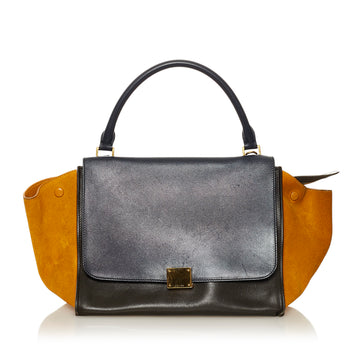 Celine Medium Trapeze Bicolor Leather Satchel