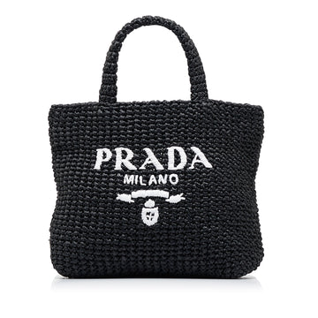 PRADA Raffia Logo Handbag