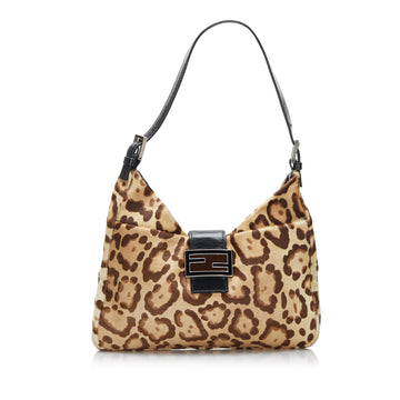 Fendi Leopard Print Pony Hair Shoulder Bag