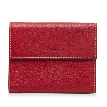 PRADA Leather Bi-fold Wallet Small Wallets