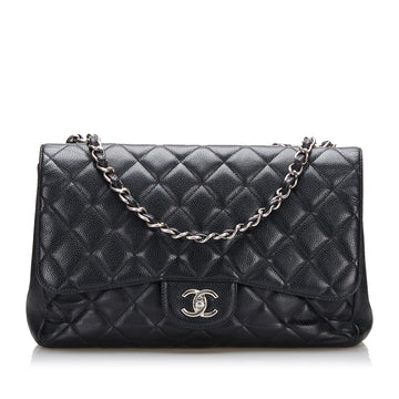 Chanel Classic Jumbo Caviar Single Flap Shoulder Bag