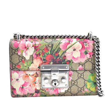 Gucci Small GG Supreme Blooms Padlock Crossbody Crossbody Bag