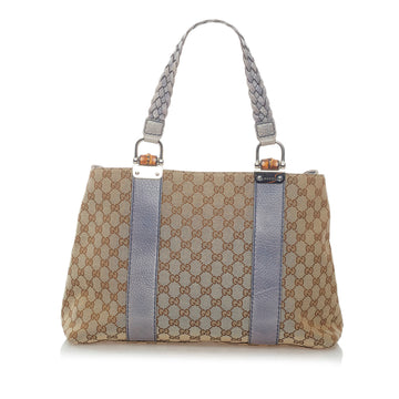 Gucci GG Canvas Bamboo Libeccio Tote Bag