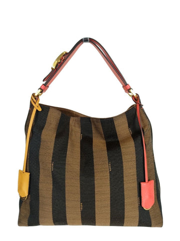 FENDI Hobo Pacan handbag in canvas and leather