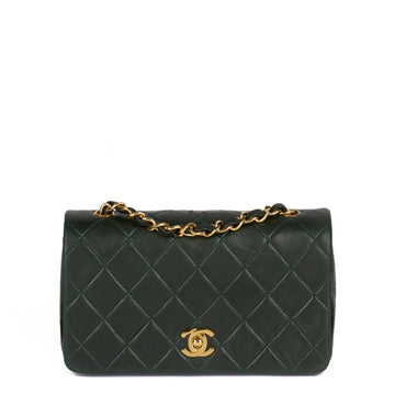 Chanel Forest Green Quilted Lambskin Vintage Mini Full Flap Bag