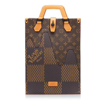 Louis Vuitton Monogram Nigo Damier Giant Wave Sac Plat Satchel