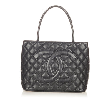 Chanel Medallion Caviar Leather Tote Bag