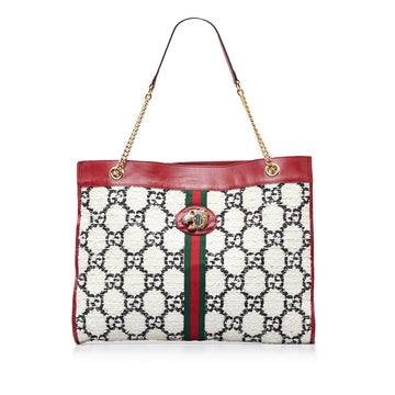 GUCCI GG Tweed Rajah Web Tote Tote Bag