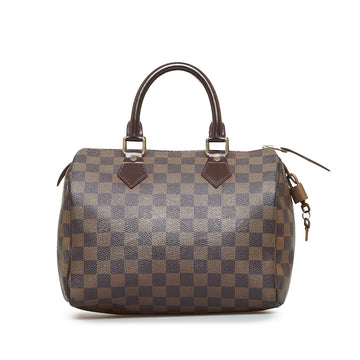 LOUIS VUITTON Damier Ebene Speedy 25 Boston Bag