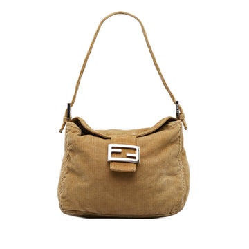 FENDI Corduroy Double Flap Shoulder Bag