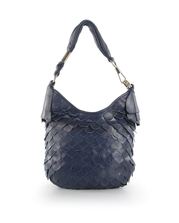 YVES SAINT LAURENT Navy Leather Hobo Bag