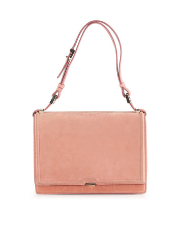 VICTORIA BECKHAM Blush Pink Leather & Lizard Square Flap Bag