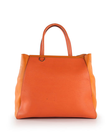FENDI Orange Leather 2 Jours Tote bag