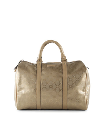 GUCCI Gold GG Coated Canvas Medium Joy Boston Bag