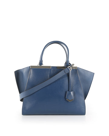 FENDI Blue Leather Petite 3Jours Tote Bag