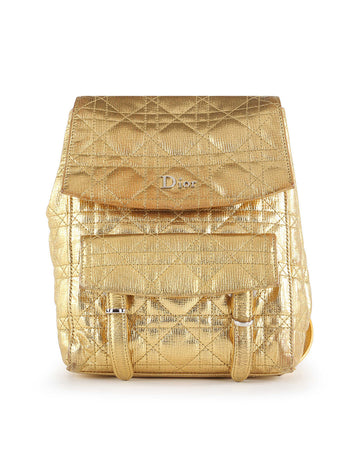 Dior Stardust Gold Leather Cannage Backpack