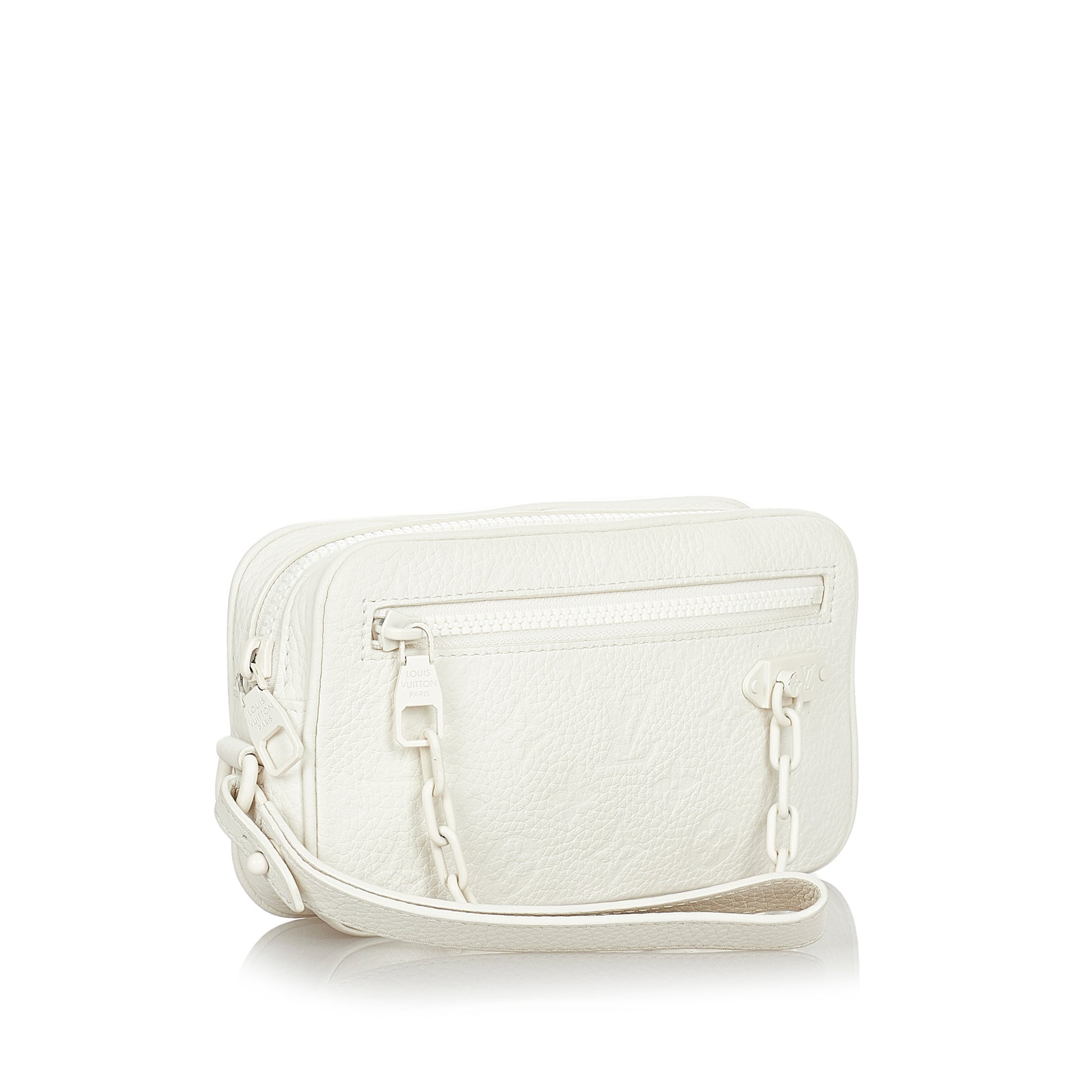 White Louis Vuitton Monogram Taurillon Volga Clutch Bag – Designer