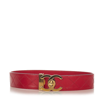 CHANEL CC Matelasse Lambskin Leather Belt