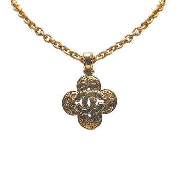 CHANEL CC Vintage Clover Necklace Costume Necklace