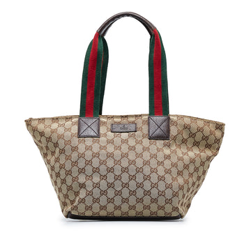 GUCCI GG Canvas Web Tote Tote Bag