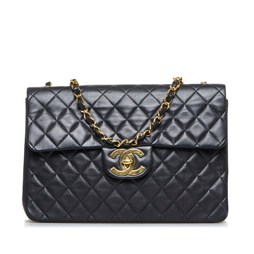 CHANEL Maxi Classic Lambskin Double Flap Shoulder Bag